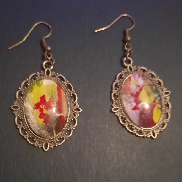 Handmade artisan painting earrings - Picture 8 of 11